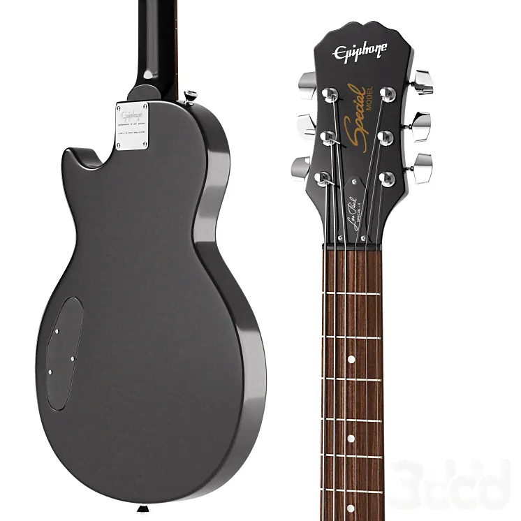 Электрогитара Epiphone Les Paul Special II - Музыкальные инструменты - 3D модель-0