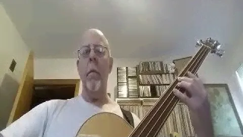 Trying out my new Epiphone El Capitan fretless acoustic/electric bass guitar.