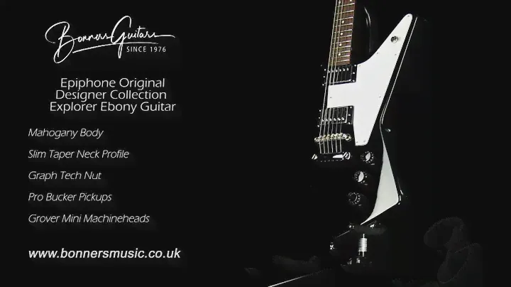 Epiphone Original Designer Collection Explorer Ebony Guitar | Bonners Guitar Store