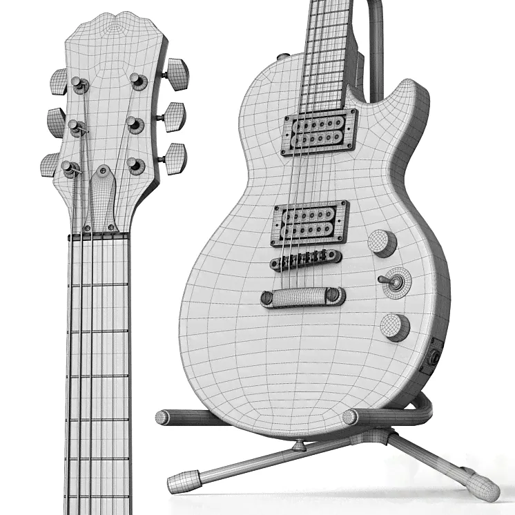 Электрогитара Epiphone Les Paul Special II - Музыкальные инструменты - 3D модель-4