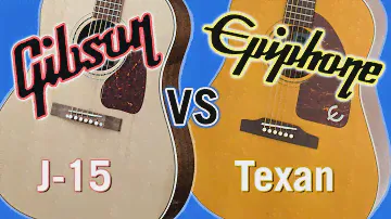 Gibson J-15 vs Epiphone Texan Tone Comparison