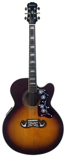 Электроакустическая гитара Epiphone J-200 EC Studio Vintage Sunburst-0