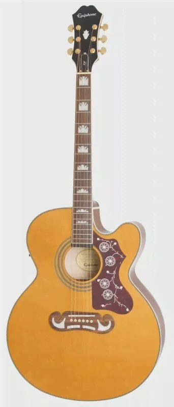 EPIPHONE EJ-200SCE (Solid Top) Vintage Natural гитара электроакустическая-0