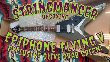 Epiphone Flying V - Exclusive Olive Drab Green UNBOXING