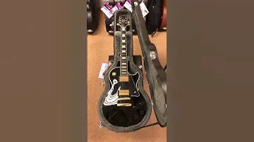 Epiphone Les Paul Custom Ebony Fingerboard Ebony Electric Guitar #epiphone