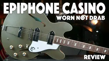Epiphone Casino в цвете Worn Olive Drab — Полый корпус P90 — Обзор гитары