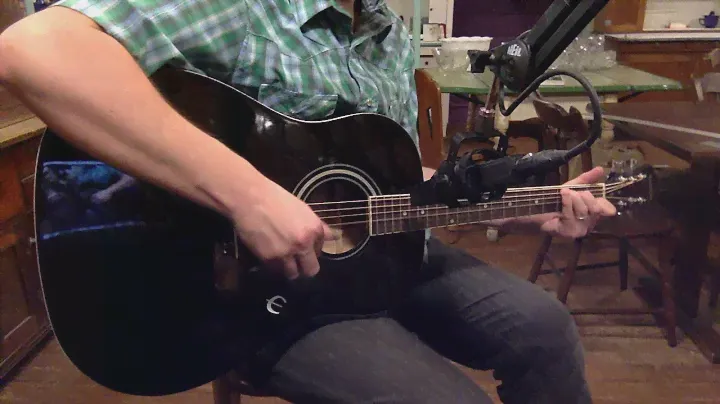 2009 Epiphone AJ-100BK slope dreadnought guitar