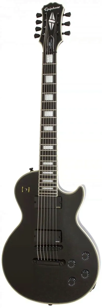 EPIPHONE LTD MATT HEAFY SIGNATURE LES PAUL CUSTOM-7 EBONY семиструнная электрогитара-0