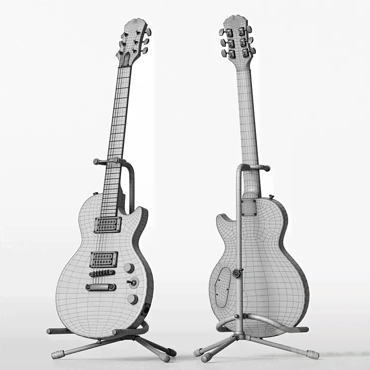 Электрогитара Epiphone Les Paul Special II - Музыкальные инструменты - 3D модель-1