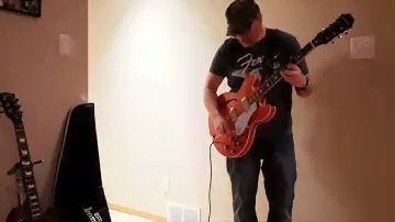 Trying out the Worn Orange Epiphone Casino after set up