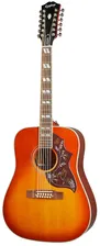 Epiphone Hummingbird 12-String Aged Cherry Sunburst электроакустическая 12-струнная гитара, цвет санбёрст